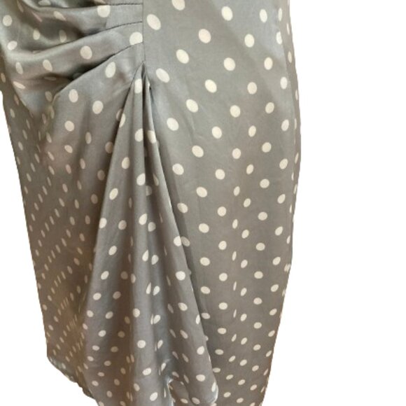 Escada by Margaretha Ley Dress Vintage Silk Midi Faux Wrap Polka Dots sz 42 - Picture 11 of 14